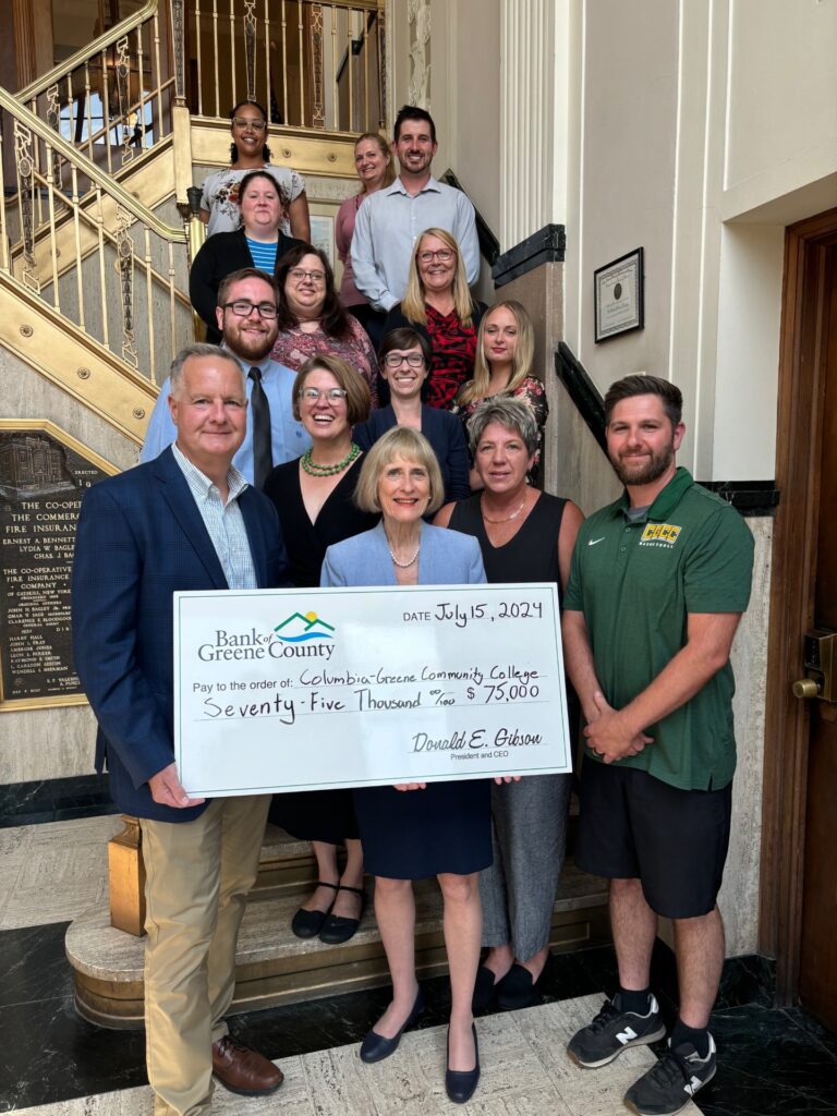 Bank Employees and Co-Greene Employees with Big Check